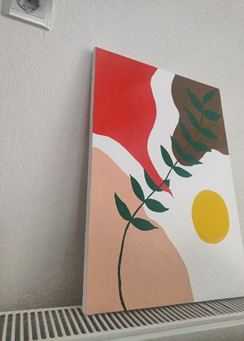 Beden haki Renk Soyut Doğa Temalı Kanvas Tablo