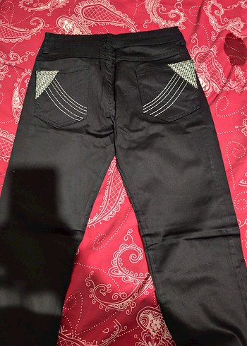 Siyah Kadın Payetli Sokak Stili Pantolon - Görsel 3