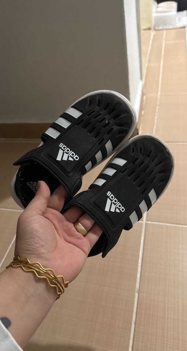 Erkek Çocuk Siyah Adidas Kaydırmaz Terlik - Görsel 4