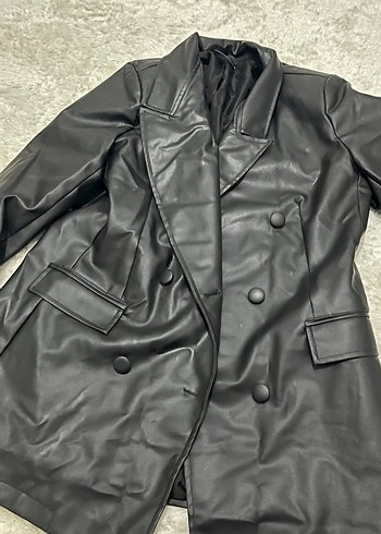 Siyah Deri Ceket - Görsel 8