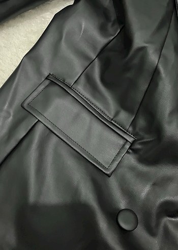 Siyah Deri Ceket - Görsel 6