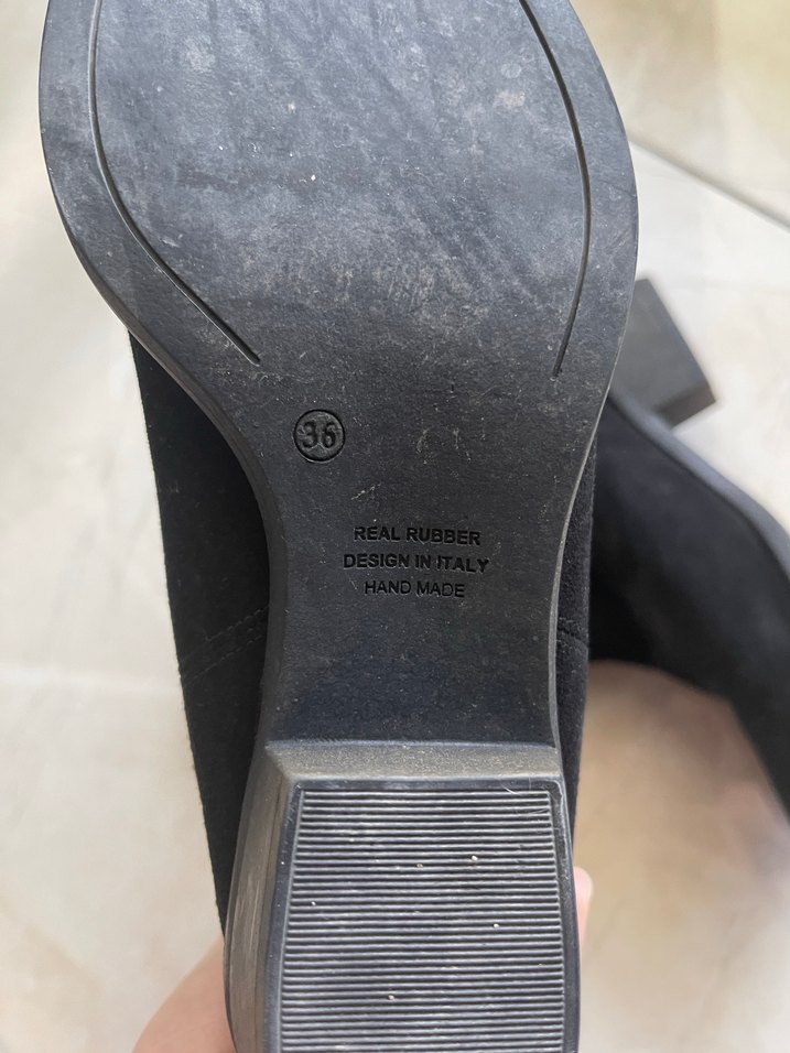 Siyah Süet Kadın Botları Tokalı Topuklu - Görsel 4