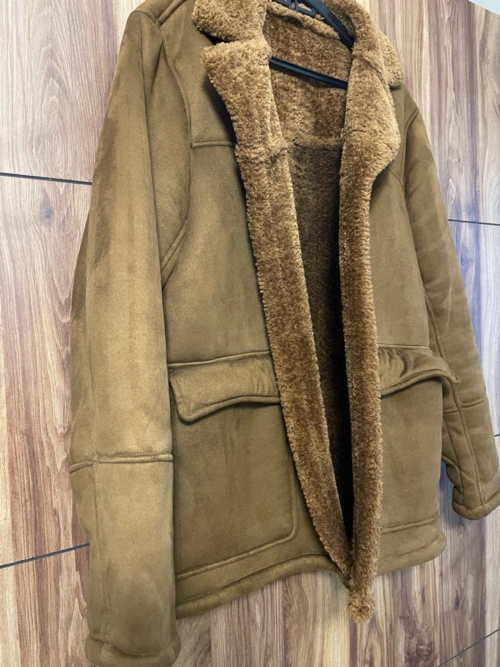 Kahverengi Süet Kürklü Mont - Görsel 4