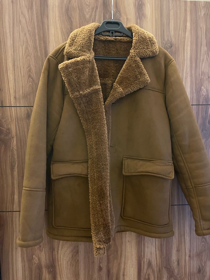 Kahverengi Süet Kürklü Mont - Görsel 2