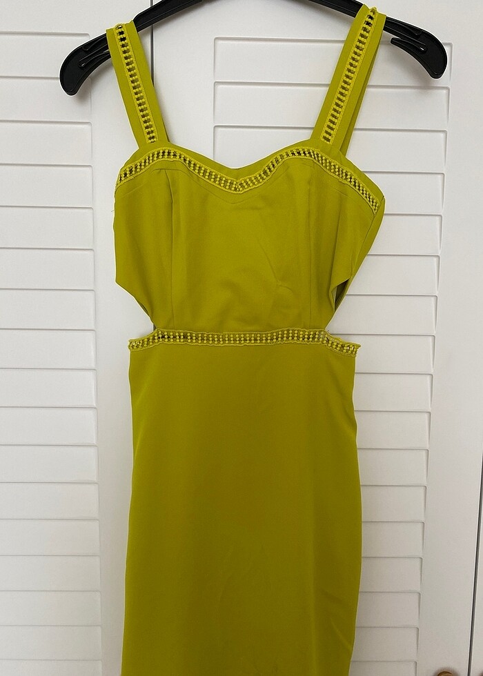 Dantel şeritli elbise - Görsel 3