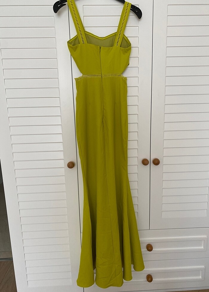 Dantel şeritli elbise - Görsel 4