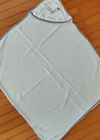 Nakışlı Beyaz yenidoğan banyo havlusu - Görsel 4