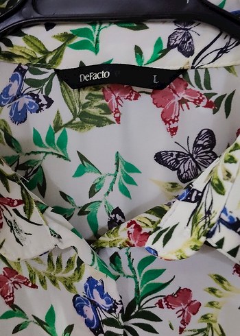 Renkli Desenli Kısa Kollu Kadın Gömlek - Görsel 4