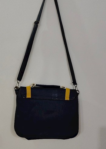 Kilitli Lacivert Deri Kadın Çanta - Görsel 3