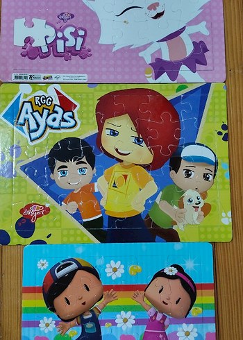 Çocuklar için Renkli Üçlü Puzzle Seti - Görsel 2