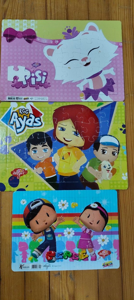 Çocuklar için Renkli Üçlü Puzzle Seti - Görsel 2