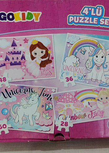 Pastel Renkli 4'lü Çocuk Puzzle Seti - Görsel 3