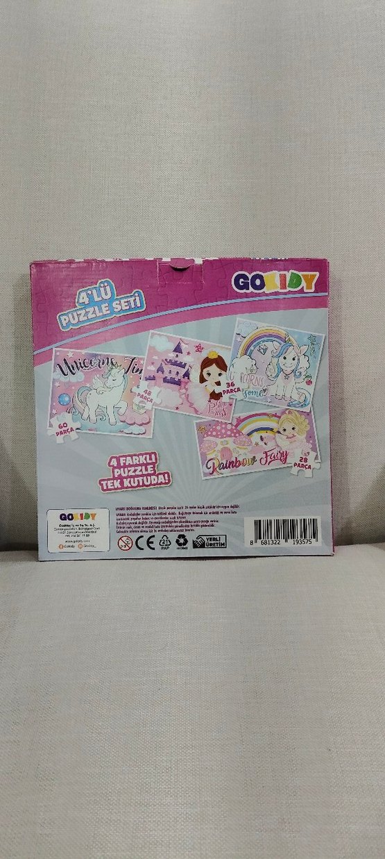 Pastel Renkli 4'lü Çocuk Puzzle Seti - Görsel 2