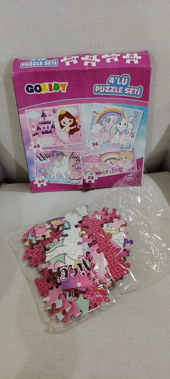 Pastel Renkli 4'lü Çocuk Puzzle Seti - Görsel 4