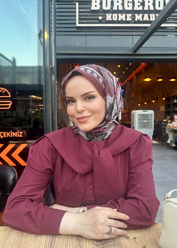 Bordo Drapeli Kadın Şal