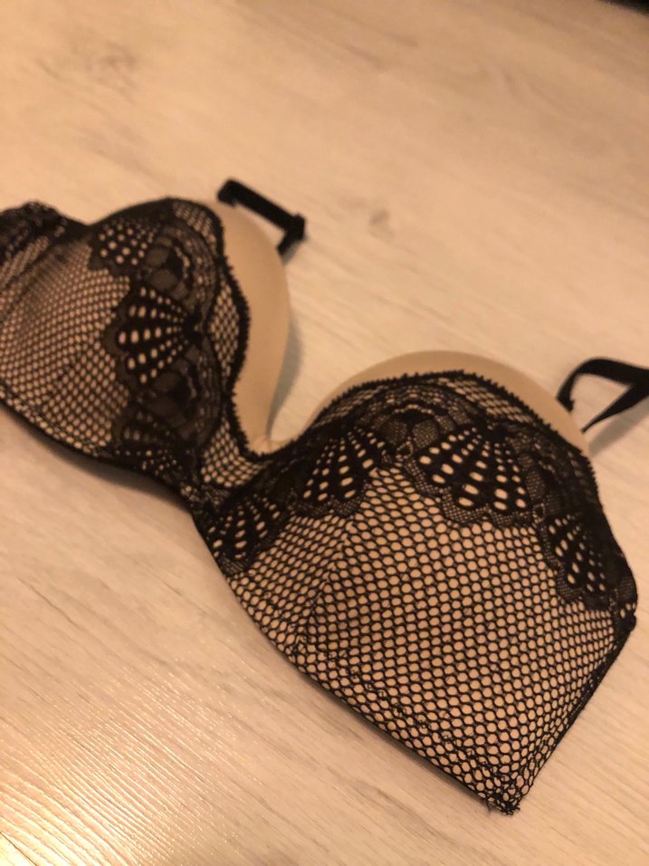 Bej ve Siyah Dantel Detaylı Goth Sütyen - Görsel 2