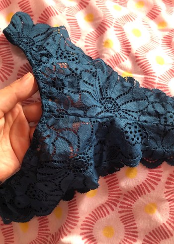 Turkuaz Dantel Bohem Bralet takım - Görsel 4