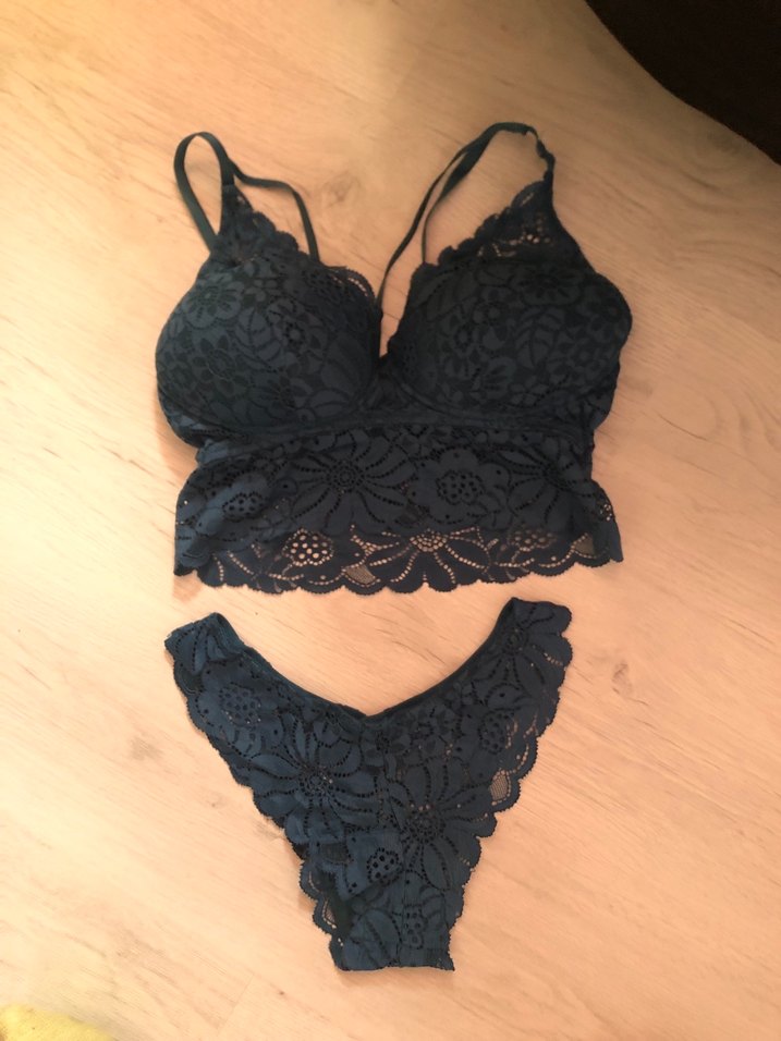 Turkuaz Dantel Bohem Bralet takım - Görsel 3