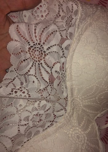 s Beden Beyaz Dantel Bohem Bralet