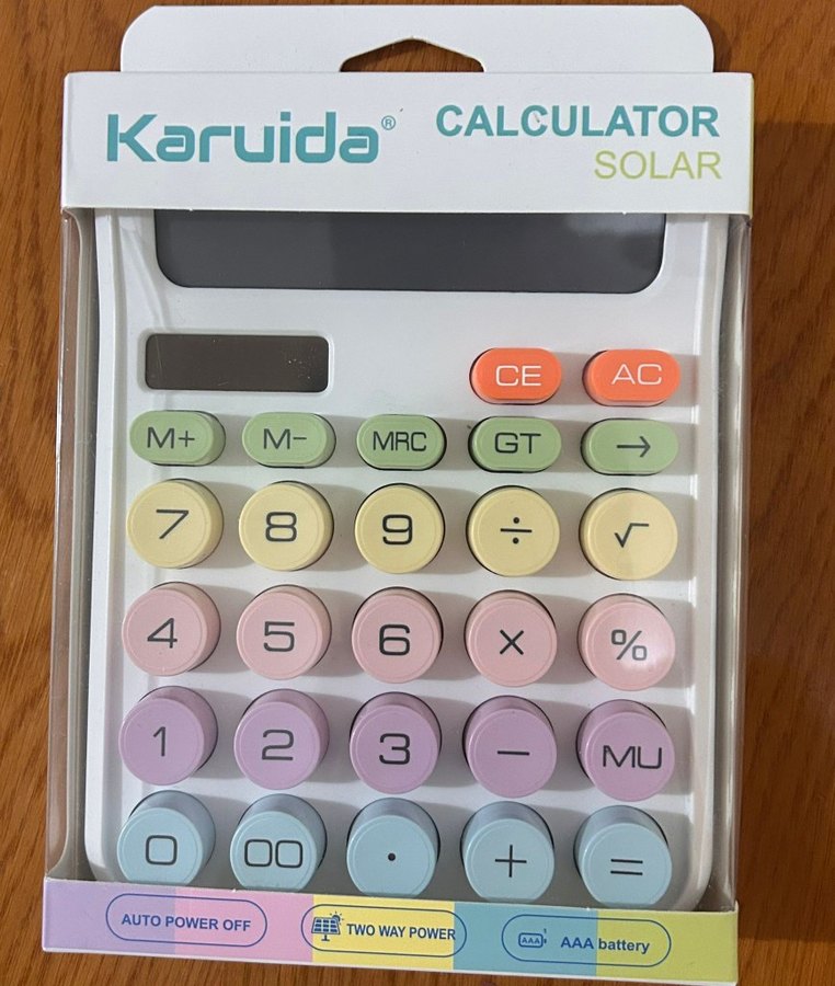 Pastel Renkli Beyaz Hesap Makinesi - Görsel 2