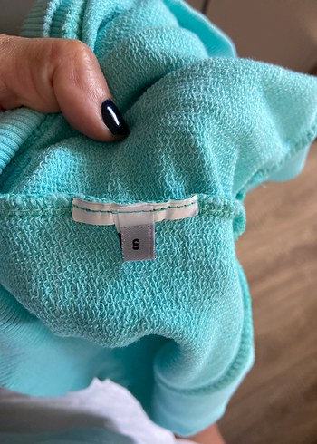 Turkuaz Kadın Bisiklet Yaka Sweatshirt - Görsel 4