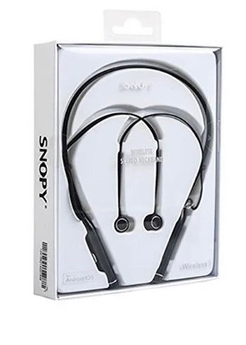 SNOPY Siyah Gri Kablosuz Boyun Tipi Kulaklık - Görsel 2