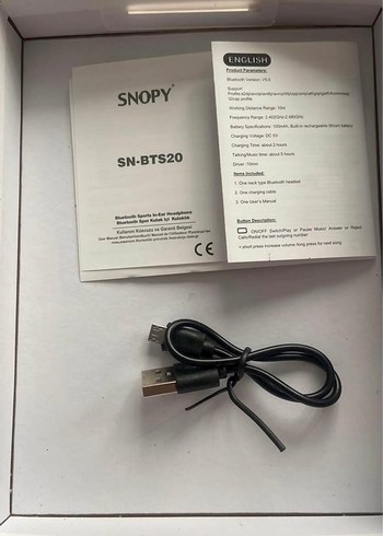 SNOPY Siyah Gri Kablosuz Boyun Tipi Kulaklık - Görsel 4