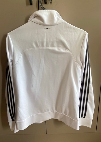 Beyaz Adidas Fermuarlı Spor Ceket - Görsel 2