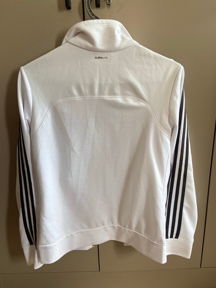 Beyaz Adidas Fermuarlı Spor Ceket - Görsel 2