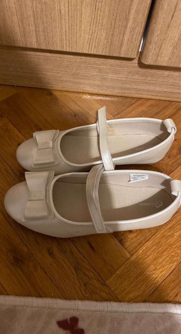 Kız Çocuk krem parlak Tokalı Babet Ayakkabı - Görsel 2