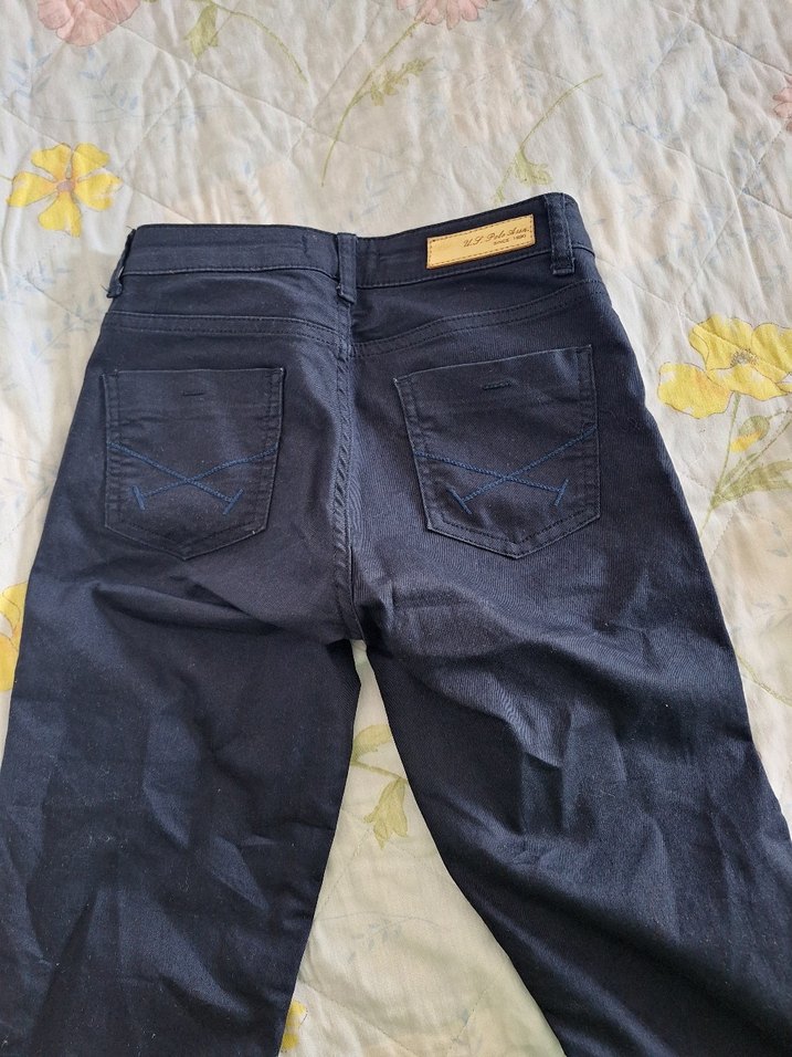 Düğmeli Mavi Denim Kadın Pantolon - Görsel 3