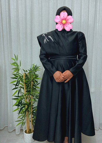 Uzun Siyah Gotik Kadın Elbise - Görsel 3