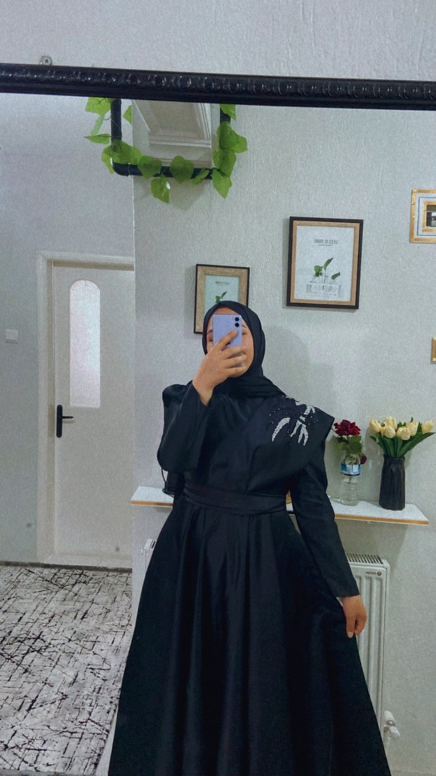 Uzun Siyah Gotik Kadın Elbise - Görsel 5