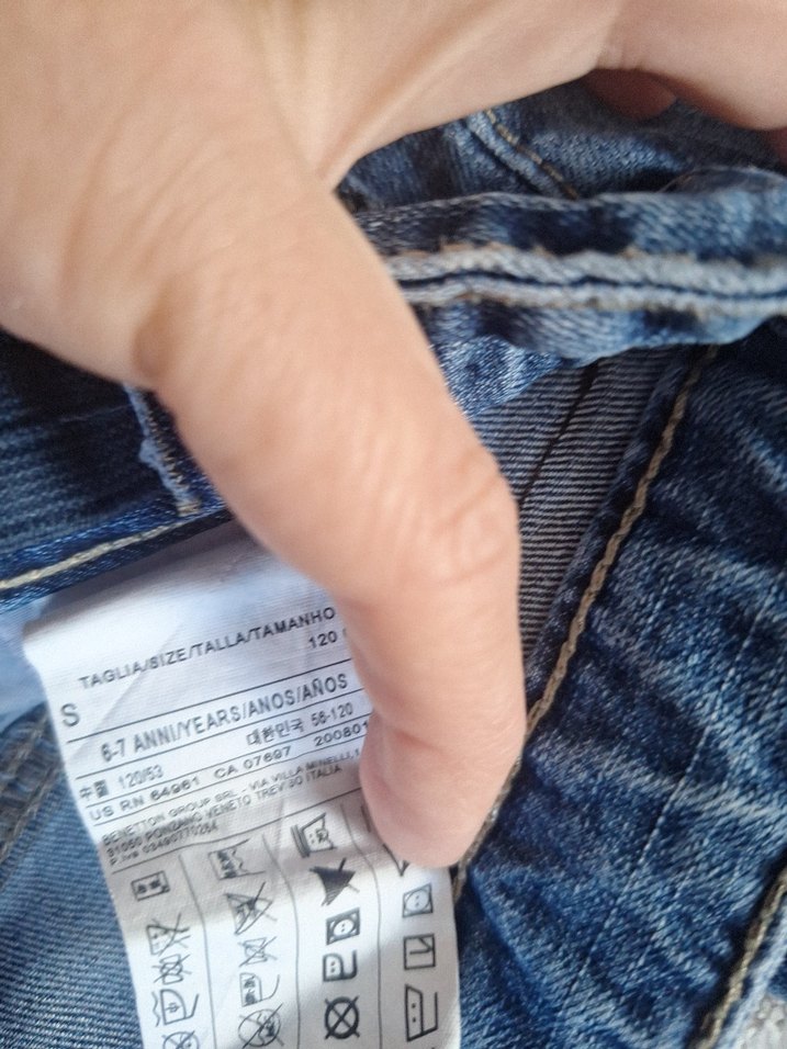 Düğmeli Gri Mavi Erkek Çocuk Kot Pantolon - Görsel 3