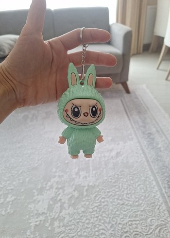 Pastel Yeşil Tavşan Kostümlü Peluş Anahtarlık - Görsel 3