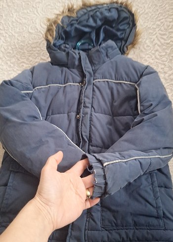 Gri Erkek Çocuk Kürk Detaylı Mont - Görsel 3