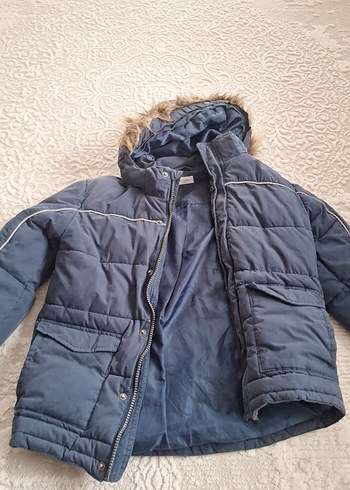 Gri Erkek Çocuk Kürk Detaylı Mont - Görsel 4