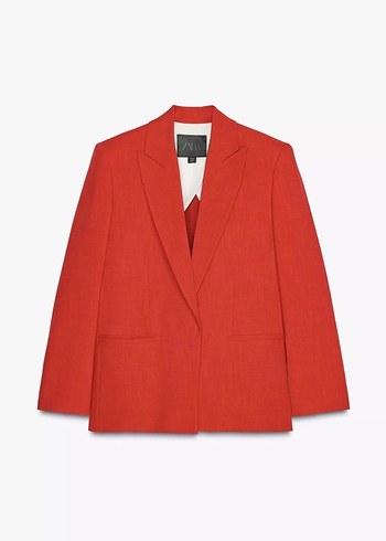 Zara Kirmizi Oversize Blazer Ceket