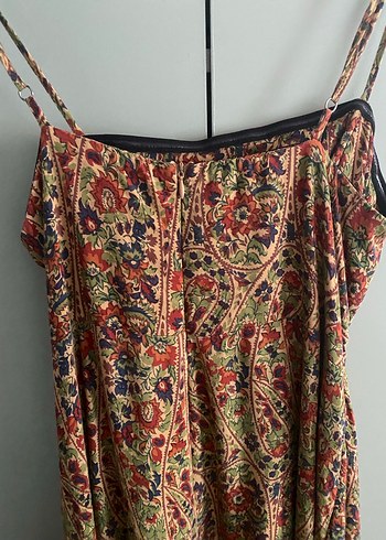 Bohem Çok Renkli Uzun Askılı Elbise - Görsel 7