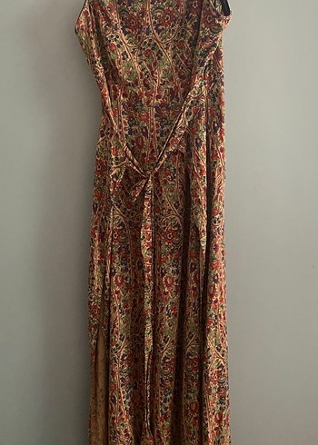 Bohem Çok Renkli Uzun Askılı Elbise - Görsel 4