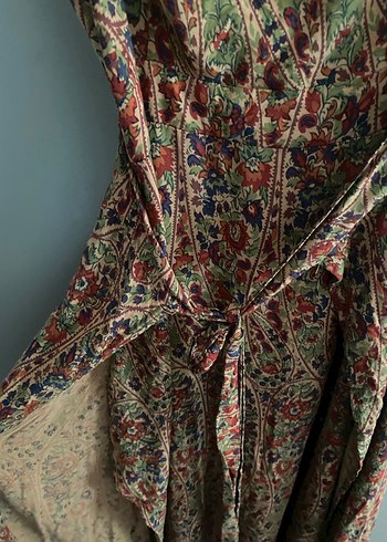 Bohem Çok Renkli Uzun Askılı Elbise - Görsel 6