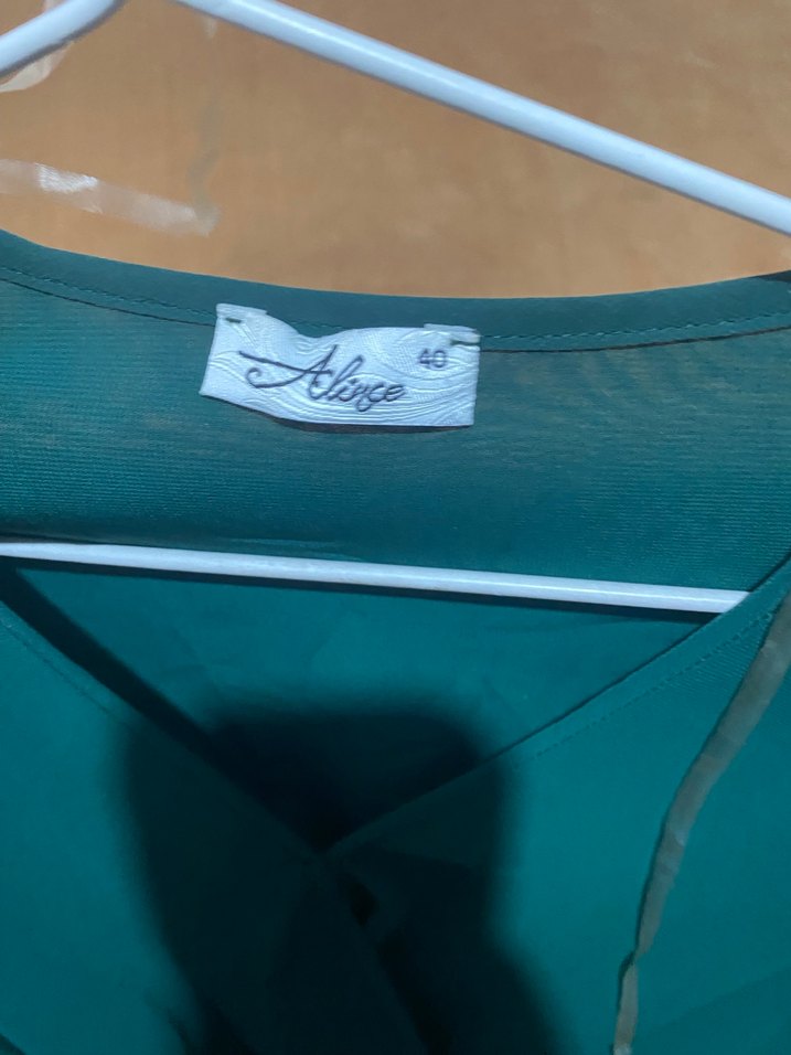 Uzun Kollu Yeşil Bohem Kadın Elbise - Görsel 5