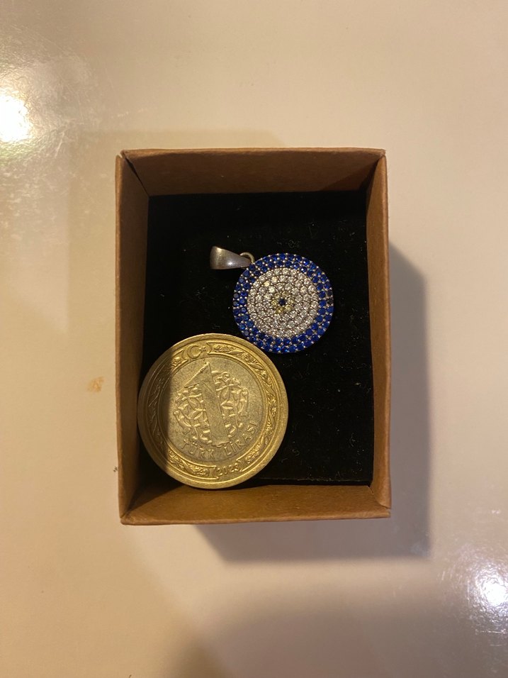 Mavi nazar Boncuklu gümüş Kolye - Görsel 2