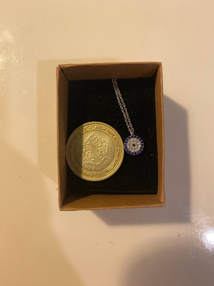 Nazar Boncuk gümüş Kadın Kolye - Görsel 2