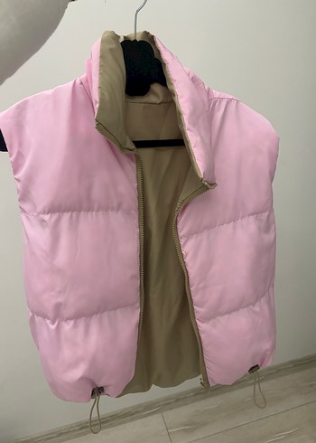Pembe Kapitone Kısa Kadın Yelek