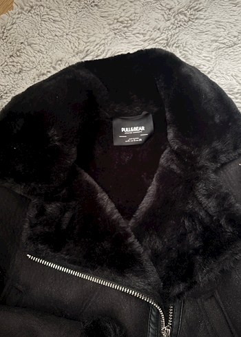 Siyah Süet Kürklü Biker Ceket - Görsel 2