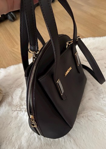 Kadın Kahverengi Deri Fermuarlı Çanta - Görsel 2