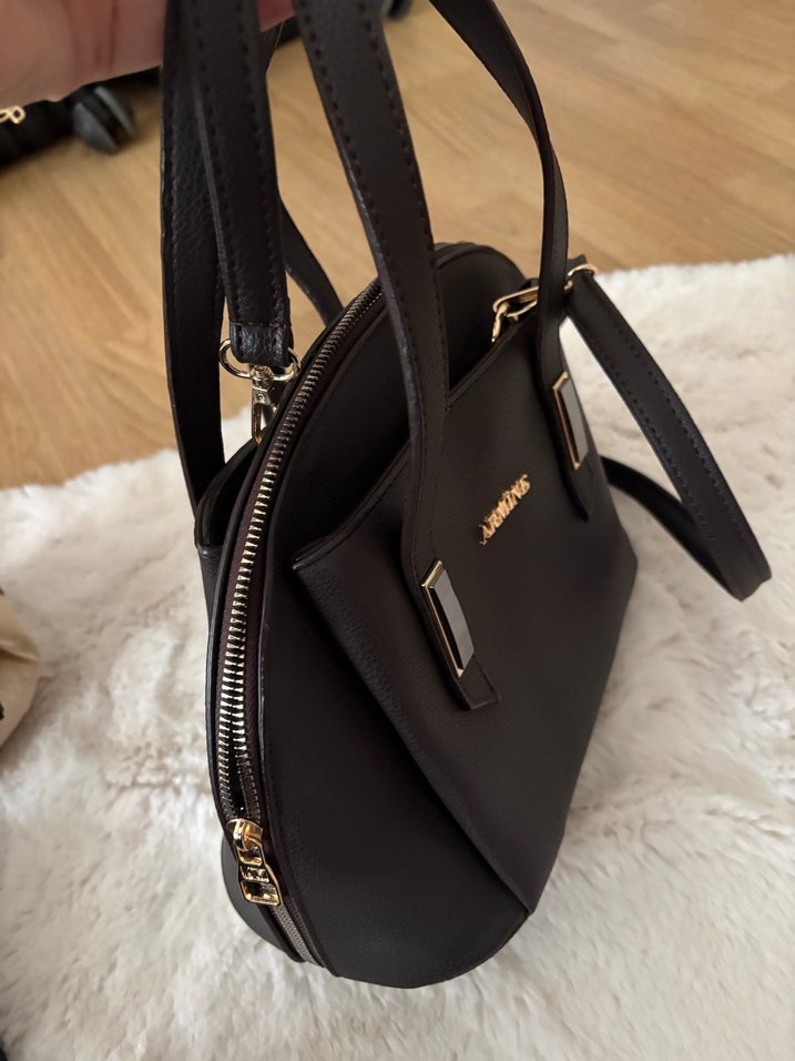 Kadın Kahverengi Deri Fermuarlı Çanta - Görsel 2