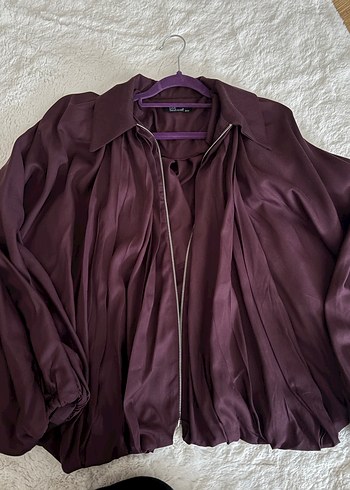Mor Drapeli Kadın Gömlek - Görsel 2