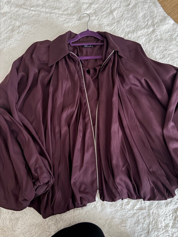 Mor Drapeli Kadın Gömlek - Görsel 4